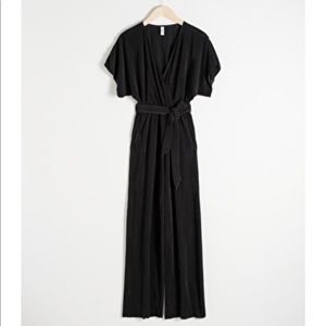 & other stories Plissé Pleated Wrap Jumpsuit
